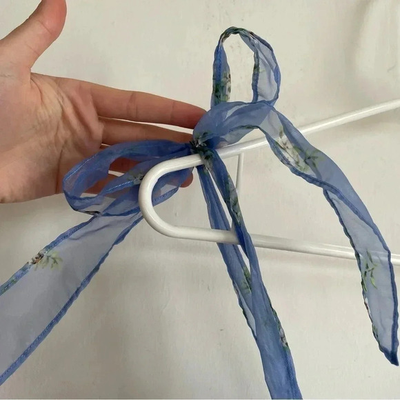 Amanda Uprichard x Revolve Amara Smocked Mini Dress Floral Blue Sundress Petite - Picture 8 of 12